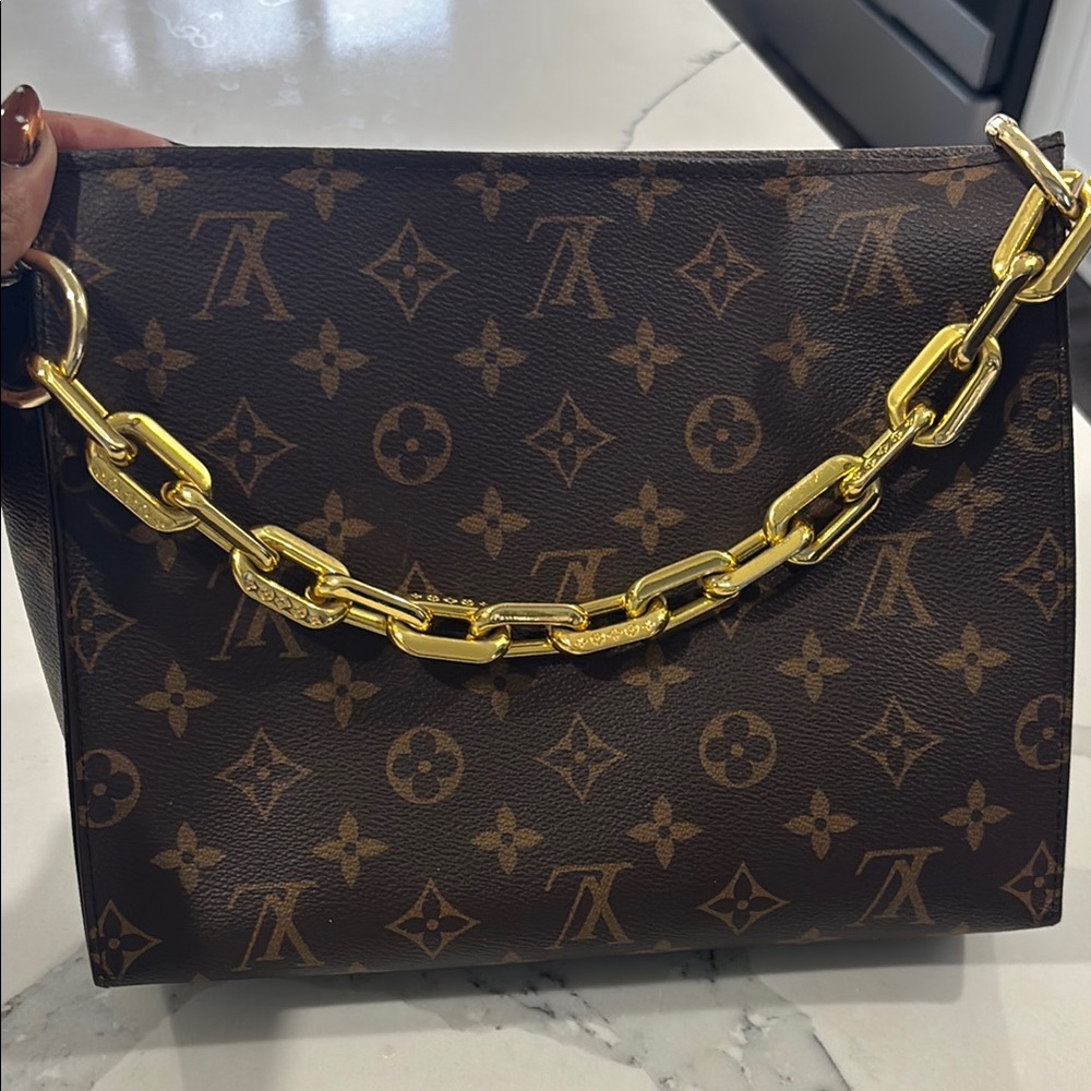 Louis Vuitton Monogram Shoulder Bag with Gold Chain